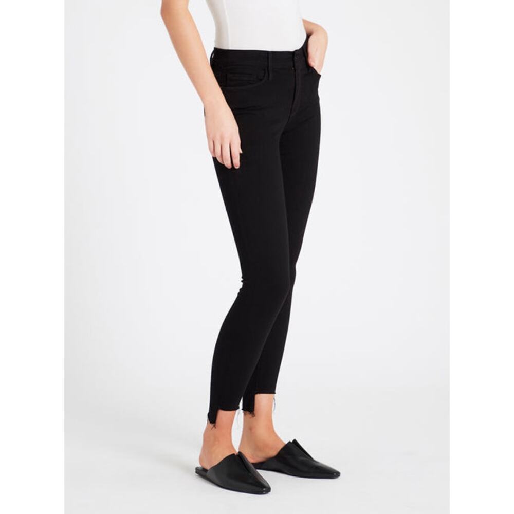 Frame Denim (29) Black Classic Le Skinny De Jeanne 'Film Noir' Raw Hem Jeans